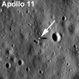 Imagen del lugar de alunizaje de la Apollo 11. NASA/LROC Imagen del lugar de alunizaje de la Apollo 11. NASA/LROC