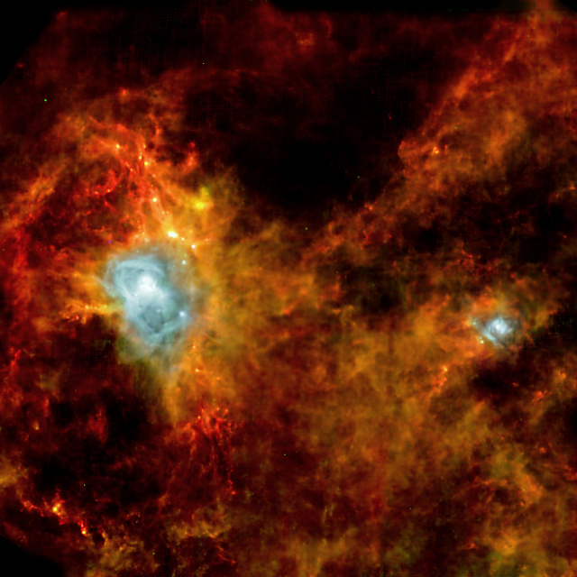 Con el Herschel develan el oscuro corazn del guila. Imagen: ESA.