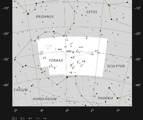 Un cmulo de galaxias lejano con formacin estelar en Fornax. ESO