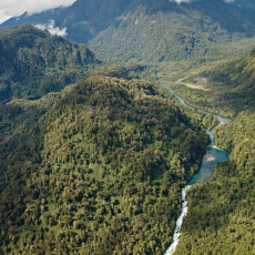 Valle del Río Cuervo en Aysén.