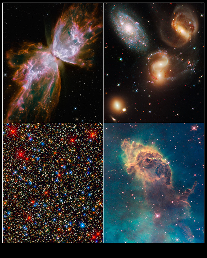 Imgenes resultados de la Misin 4 de Servicio al Hubble. HST/NASA.
