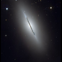 Galaxia espiral vista de canto. Crdito: HST.