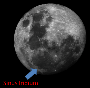 Aqu, en Sinus Iridium, baj el rover chino.