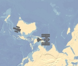 El Atlantis ya est acoplado a la Estacin Espacial Internacional sobre Sudamrica. Mapa BBC.