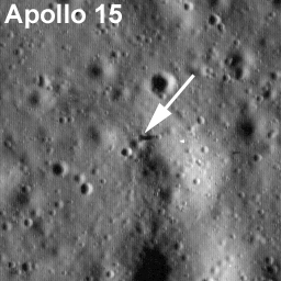 Imagen del lugar de alunizaje de la Apollo 15. NASA/LROC