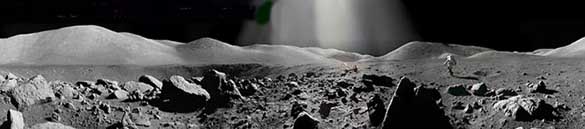 Panorama lunar de la Apolo 17. NASA/QTVR de Hans Nyberg. Haga click en la imagen para verlo en QTVR con el sonido original de la Apolo 17.