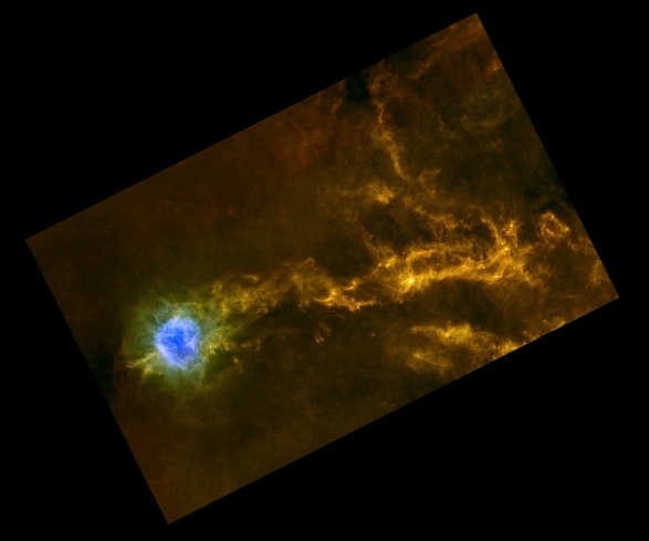 Densos filamentos de gas en la nube IC5146. Crédito: Telescopio infrarrojo Herscel/ESA.