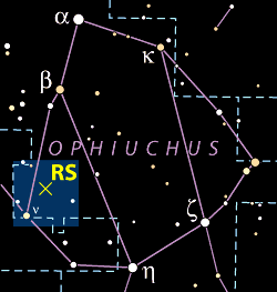 Carta para RS Ophiuchi. Crédito: Sky&telescope.