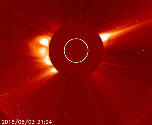 Cometa cayendo al Sol, 4 de agosto, 2016. Crédito: SOHO/NASA.