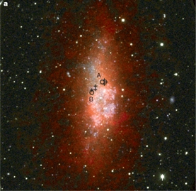 Imagen de la galaxia Wolf-Lundmark-Melotte (WLM) en Cetus, en luz visible.