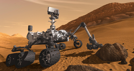 Curiosity en Marte (Ilustración NASA).