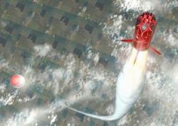 Así se verá el cohete Wild Fire luego de despegar desde un globo hacia el espacio.