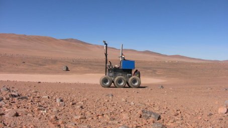 Rover Seeker de la ESA durante su campaña de mayo 2012 en el Desierto de Atacama en Chile.  Foto: ESA.