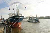MV Beluga en puerto. SkySails.