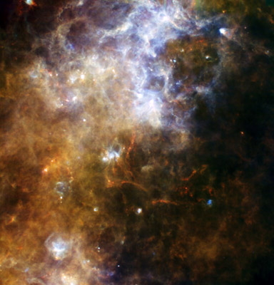 Nébula Saco de Carbón en la Cruz del Sur vista por el Herscel. ESA.