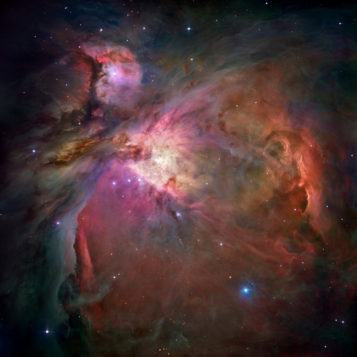 La Nbula de Orin en luz visible e infrarroja, como Ud. jams podr verla. Crdito: Telescopio Espacial Hubble NASA/ESA.