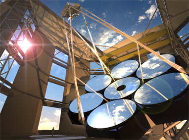 GMT Giant Magellan Telescope. Ilustración.
