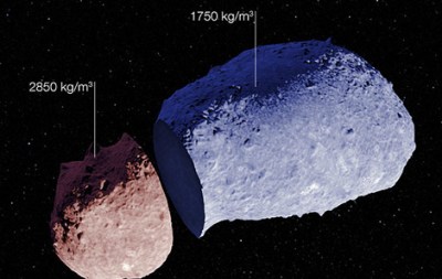 El asteroide Itokawa está formado de al menos dos partes de densidades distintas. ESO.