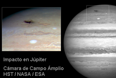 Con el telescopio espacial Hubble se observó la nueva marca oscura en Júpiter.