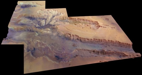 Valle Marineris en Marte (Foto: Mars Express/ESA).